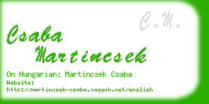 csaba martincsek business card